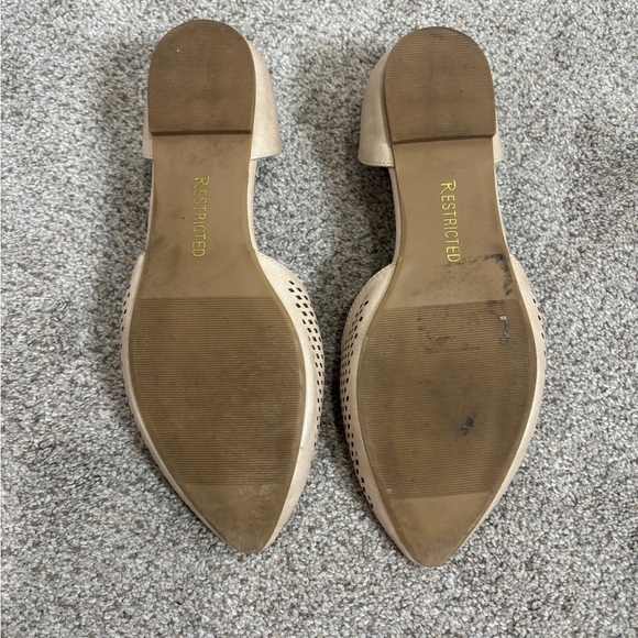 Restricted D’Orsay Pointed Toe Mesh Tan Neutral Flats 8.5 - Picture 2 of 4